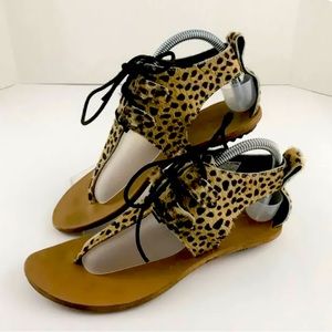 Excellent condition cheetah print pony hair gladiator style